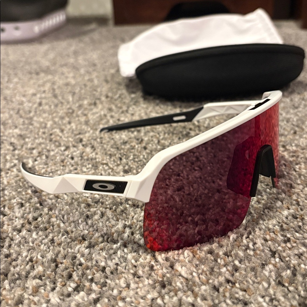 Oakley White Sunglasses with Red Lenses